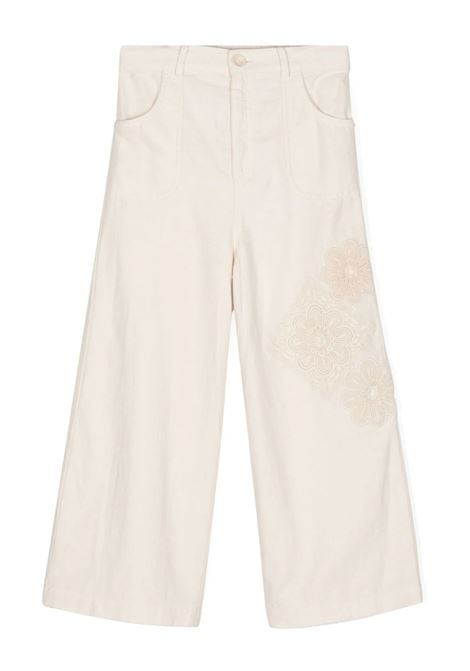 Pantaloni con applicazione a fiore ZIMMERMANN KIDS | 9631PSS241ECR